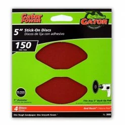 Gator Ali Industries 5 Inch 100 Grit Stick-On Sanding Disc 4 Pack - 3001 - Sandpaper