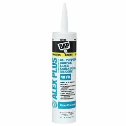 DAP Alex Plus All Purpose Acrylic Latex Caulk Plus Silicone - White, 10.1 oz. - 7079818152 - Caulks Sealants