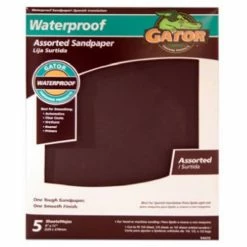 Gator Ali Industries 9 Inch x 11 Inch Assorted Grit Waterproof Sandpaper 5 Pack - 4475