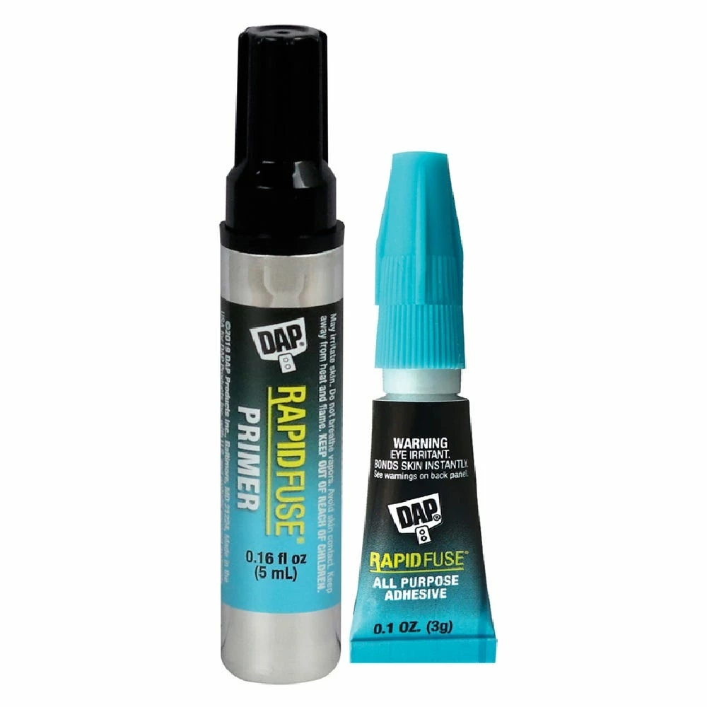DAP RapidFuse Plastic Primer Kit - Clear, 0.16 oz. - 7079800171 - Caulks Sealants 1 DAP RapidFuse Plastic Primer Kit - Clear, 0.16 oz. - 7079800171 - Caulks Sealants