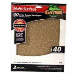 Gator Ali Industries 9 Inch x 11 Inch 40 Grit Aluminum Oxide Sandpaper 3 Pack - 4439