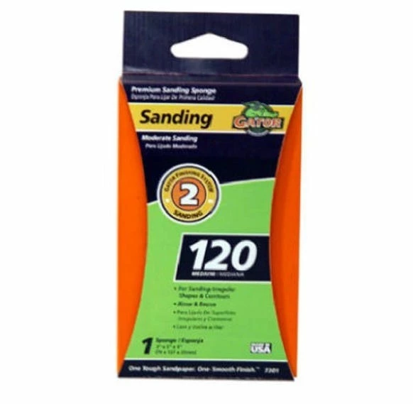 Gator Ali Industries EZ123 3 Inch x 5 Inch x 1 Inch 120 Grit Jumbo Sand Sponge - 7301 - Sandpaper 2 Gator Ali Industries EZ123 3 Inch x 5 Inch x 1 Inch 120 Grit Jumbo Sand Sponge - 7301 - Sandpaper - Image 2