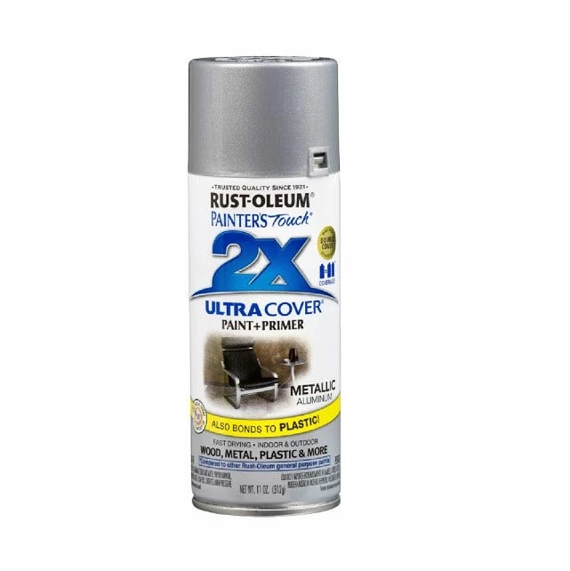Rust-Oleum Painter's Touch 2 x Ultra Cover Paint and Primer Metallic Aluminum Spray - 249128 - Spray Paint 1 Rust-Oleum Painter's Touch 2 x Ultra Cover Paint and Primer Metallic Aluminum Spray - 249128 - Spray Paint