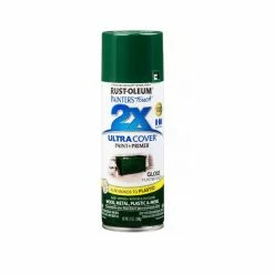Rust-Oleum Painter's Touch 2 x Ultra Cover Paint and Primer Hunter Green Gloss Spray - 249111 - Spray Paint