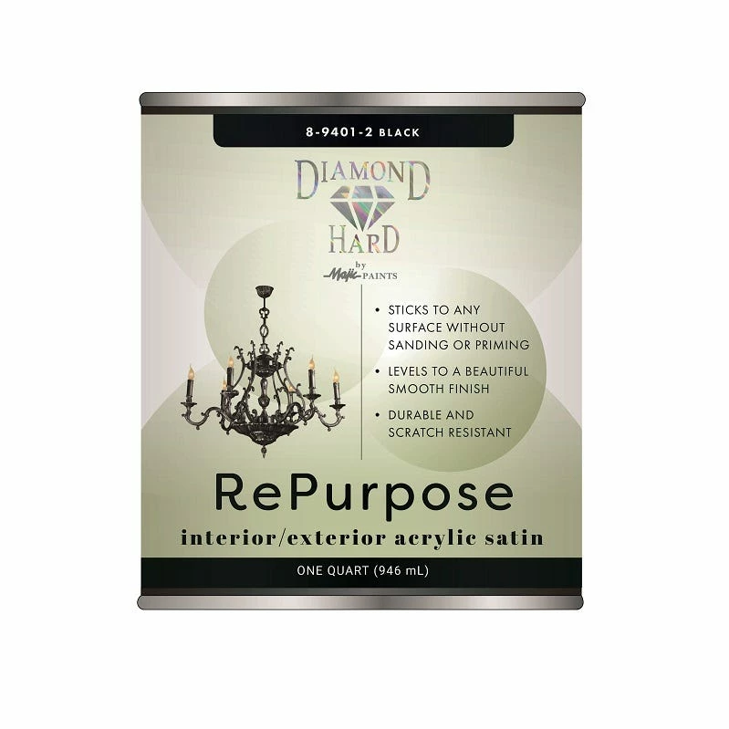 Majic Diamond Hard Repurpose Acrylic Satin Enamel Black Quart - 8-9401-2 - Exterior Paint 2 Majic Diamond Hard Repurpose Acrylic Satin Enamel Black Quart - 8-9401-2 - Exterior Paint - Image 2