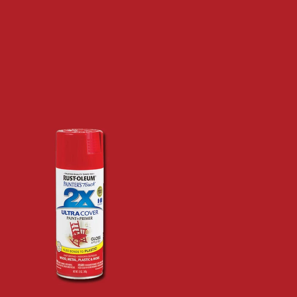 Rust-Oleum Painter's Touch 2 x Ultra Cover Paint and Primer Apple Red Gloss Spray - 249124 - Spray Paint 2 Rust-Oleum Painter's Touch 2 x Ultra Cover Paint and Primer Apple Red Gloss Spray - 249124 - Spray Paint - Image 2