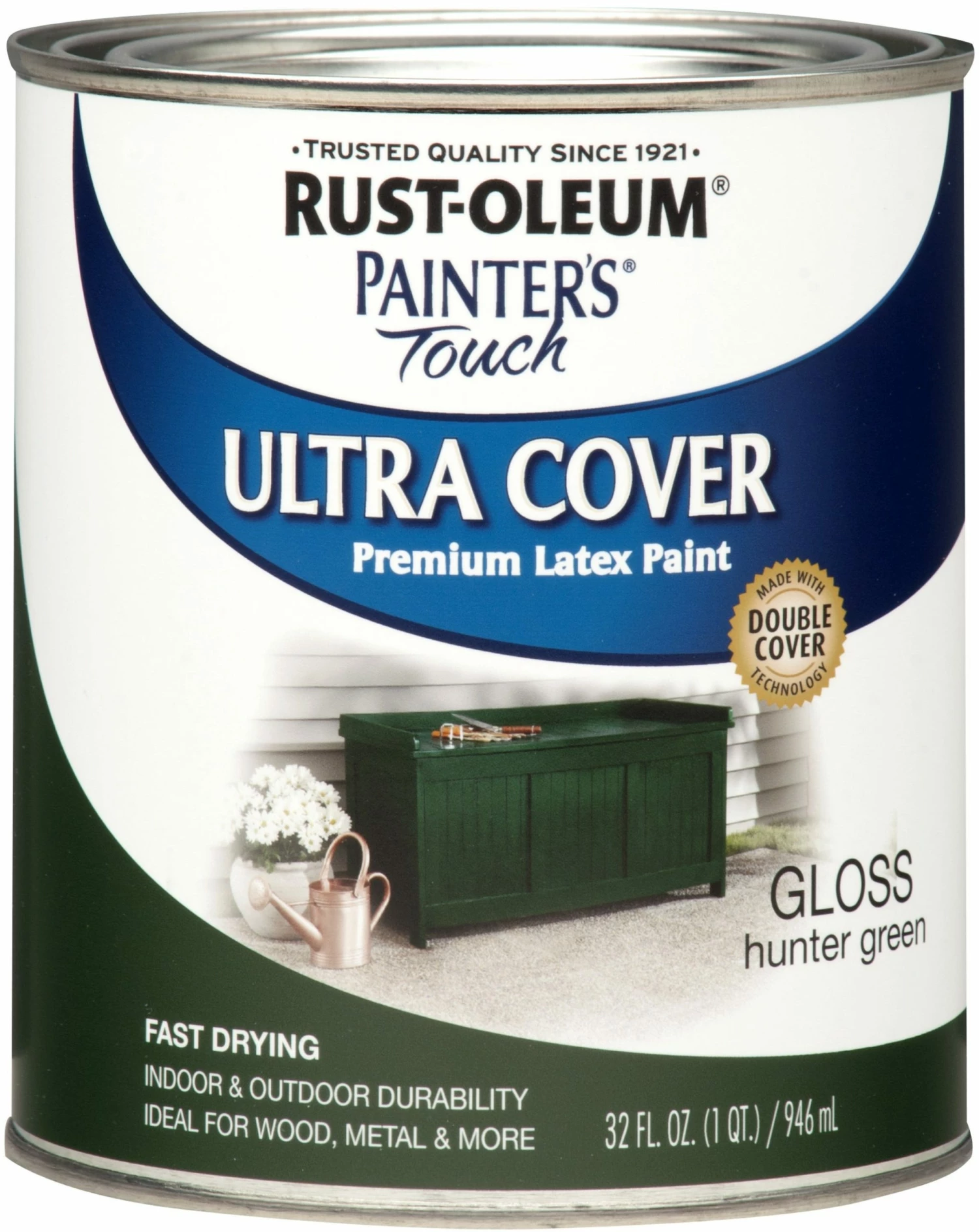Rust-Oleum Painters Touch Ultra Cover Premium Latex Paint Hunter Green Quart - 1938502 - Paint, Primer & Stain - Image 3