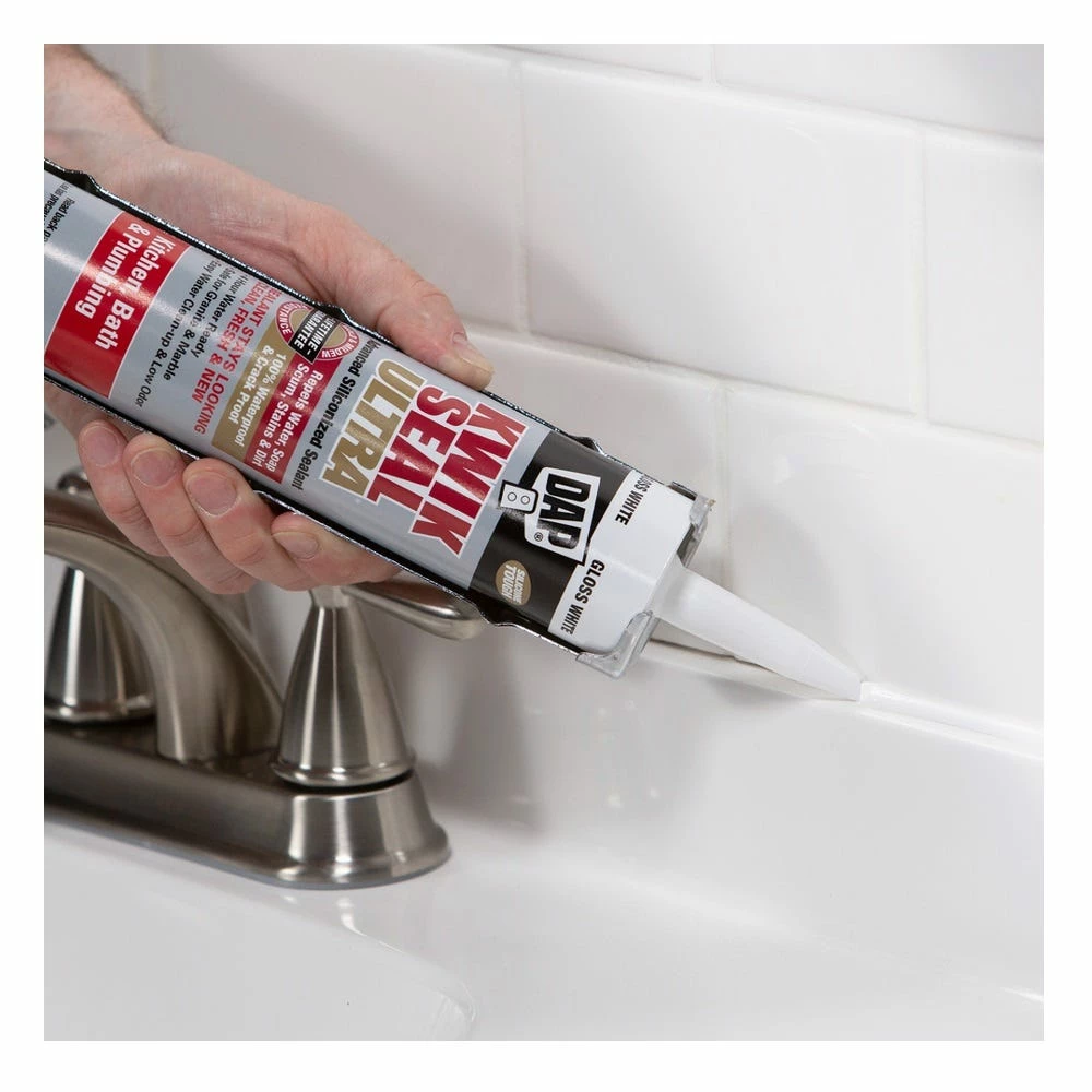 DAP Kwik Seal Ultra Advanced Kitchen & Bath Sealant - White, 10.1 oz. - 7079818897 - Caulks Sealants 2 DAP Kwik Seal Ultra Advanced Kitchen & Bath Sealant - White, 10.1 oz. - 7079818897 - Caulks Sealants - Image 2