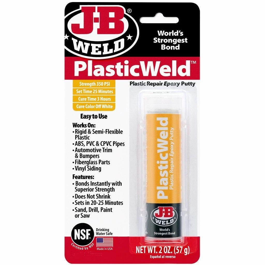 J.B. Weld J-B Weld PlasticWeld Plastic Repair Epoxy Putty-2 oz. 8237 - Adhesives 1 J.B. Weld J-B Weld PlasticWeld Plastic Repair Epoxy Putty-2 oz. 8237 - Adhesives