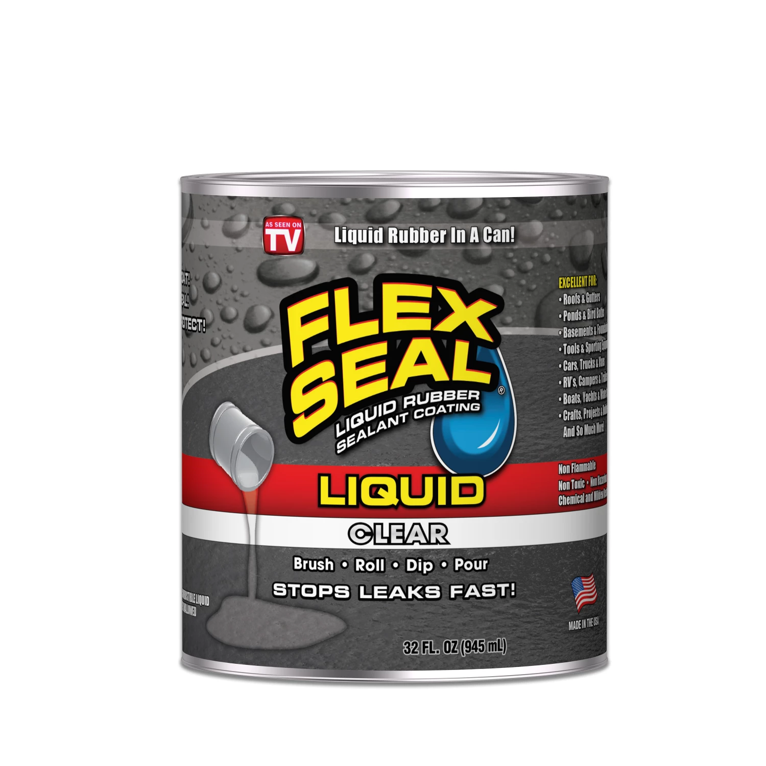 Flex Seal Liquid Flex Seal Clear 32 oz Can LFSCLRR32 - Caulks Sealants 1 Flex Seal Liquid Flex Seal Clear 32 oz Can LFSCLRR32 - Caulks Sealants
