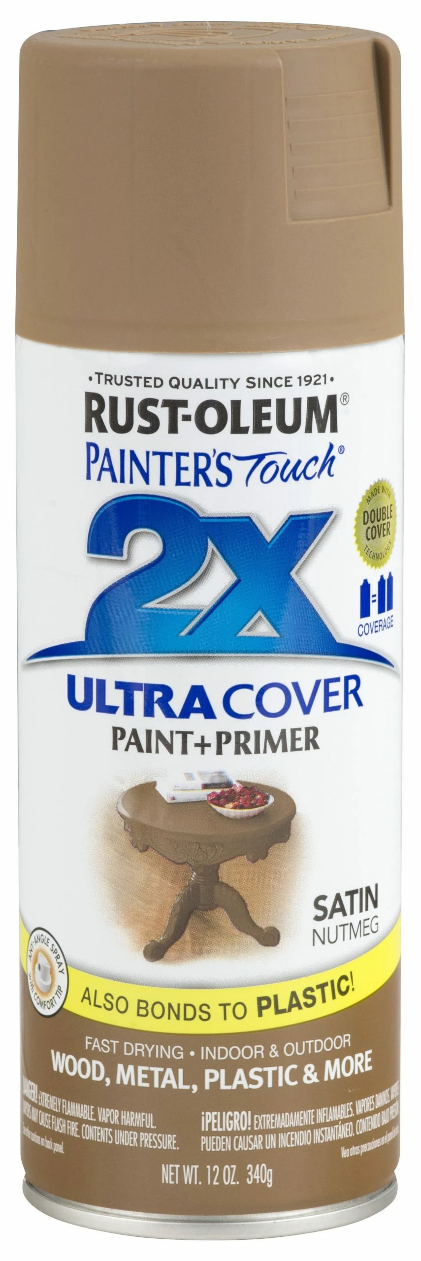 Rust-Oleum Painter's Touch 2 x Ultra Cover Paint and Primer Satin Nutmeg Spray - 249070 - Spray Paint - Image 2