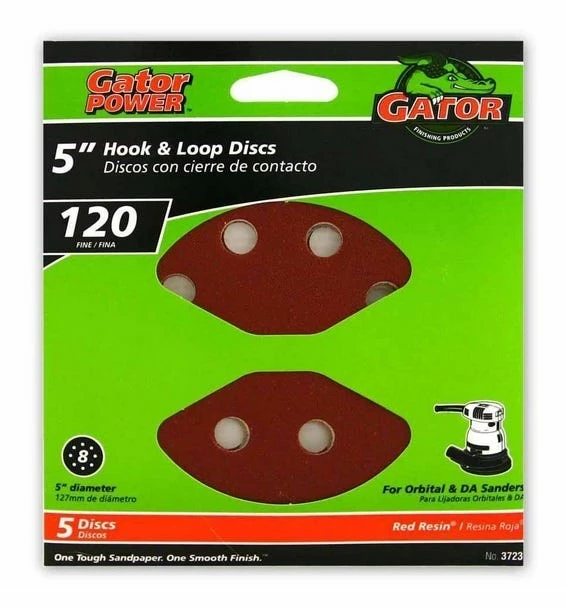 Gator Ali Industries 5 Inch 120 Grit Sand Disc 5 Pack - 3723 - Sandpaper 1 Gator Ali Industries 5 Inch 120 Grit Sand Disc 5 Pack - 3723 - Sandpaper