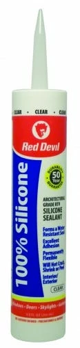 Caulk Clear 100% Silicone Red Devil - 826 - Adhesives Fillers 1 Caulk Clear 100% Silicone Red Devil - 826 - Adhesives Fillers