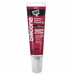 DAP 100% Silicone Rubber Kitchen & Bath Sealant - White, 2.8 oz. - 7079800680 - Caulk & Sealants