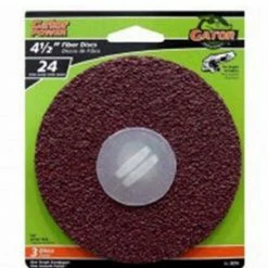Ali Industries Gator 4-1/2 Inch 24 Grit Fiber Backing Sandpaper Disc 3 Pack - 3074