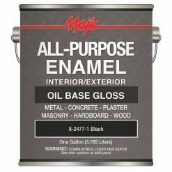 Majic All-Purpose Oil Base Enamel Black Gallon - 8-2477-1 - Exterior Paint