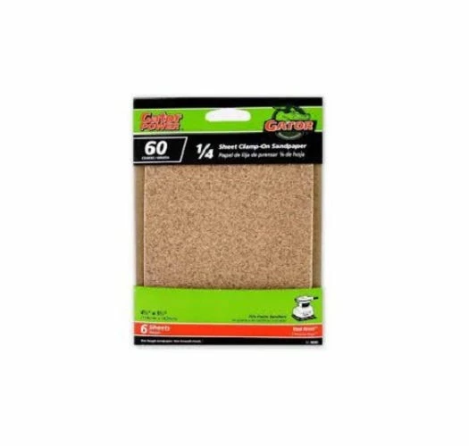 Ali Industries Gator 1/4 Sheet Aluminum Oxide 60 Grit Sandpaper 6 Pack - 5033 1 Ali Industries Gator 1/4 Sheet Aluminum Oxide 60 Grit Sandpaper 6 Pack - 5033