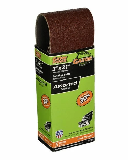 Gator Ali Industries Assorted Grit Sand Belt 5 Pack - 7020 - Sandpaper 1 Gator Ali Industries Assorted Grit Sand Belt 5 Pack - 7020 - Sandpaper