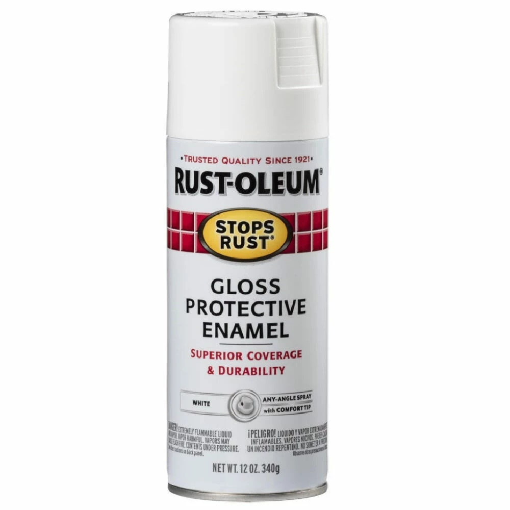 Rust-Oleum Protective Enamel Gloss White Spray Paint, 12 oz. Can- 7792830 1 Rust-Oleum Protective Enamel Gloss White Spray Paint, 12 oz. Can- 7792830