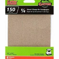Gator Ali Industries 1/4 Sheet 4 Inch x 5 Inch 150 Grit Clamp-On Sandpaper - 5031
