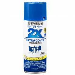 Rust-Oleum Painter's Touch 2 x Ultra Cover Paint and Primer Deep Blue Gloss Spray - 249114 - Spray Paint