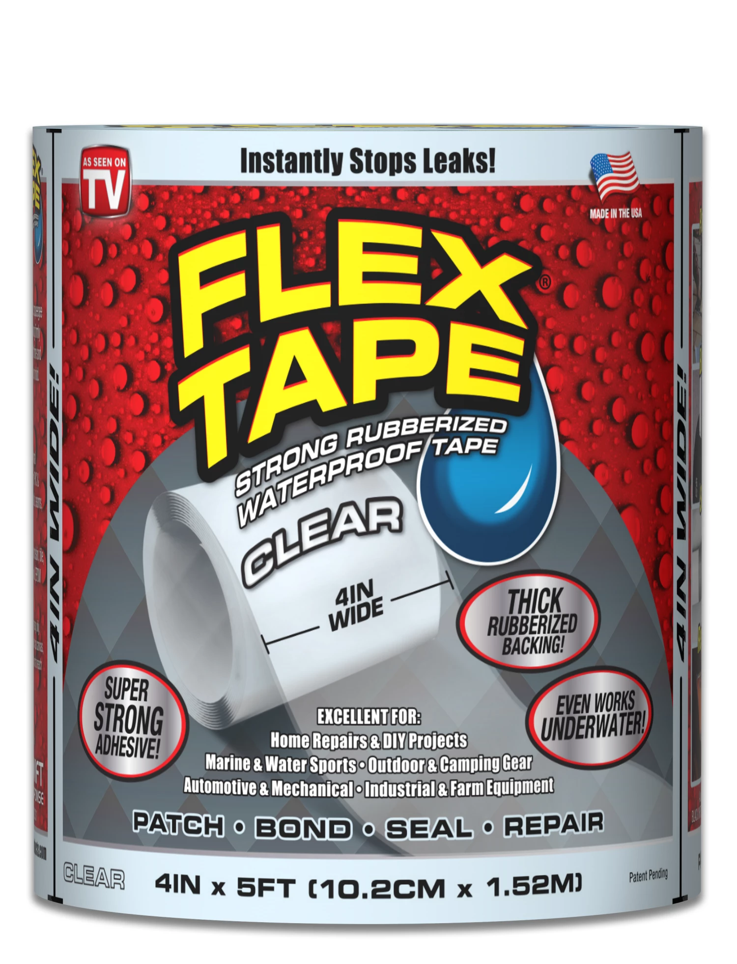 Flex Seal Flex Tape 4" Clear TFSCLRR0405 - Caulks Sealants 1 Flex Seal Flex Tape 4" Clear TFSCLRR0405 - Caulks Sealants
