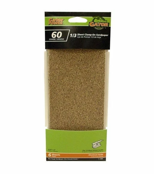 Ali Industries Gator 1/3 Sheet 60 Grit Sandpaper 6 Pack - 5043 2 Ali Industries Gator 1/3 Sheet 60 Grit Sandpaper 6 Pack - 5043 - Image 2